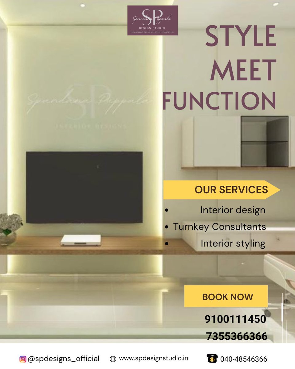 Interior design for more details call: 9100111450 and visit our website: spdesignstudio.in