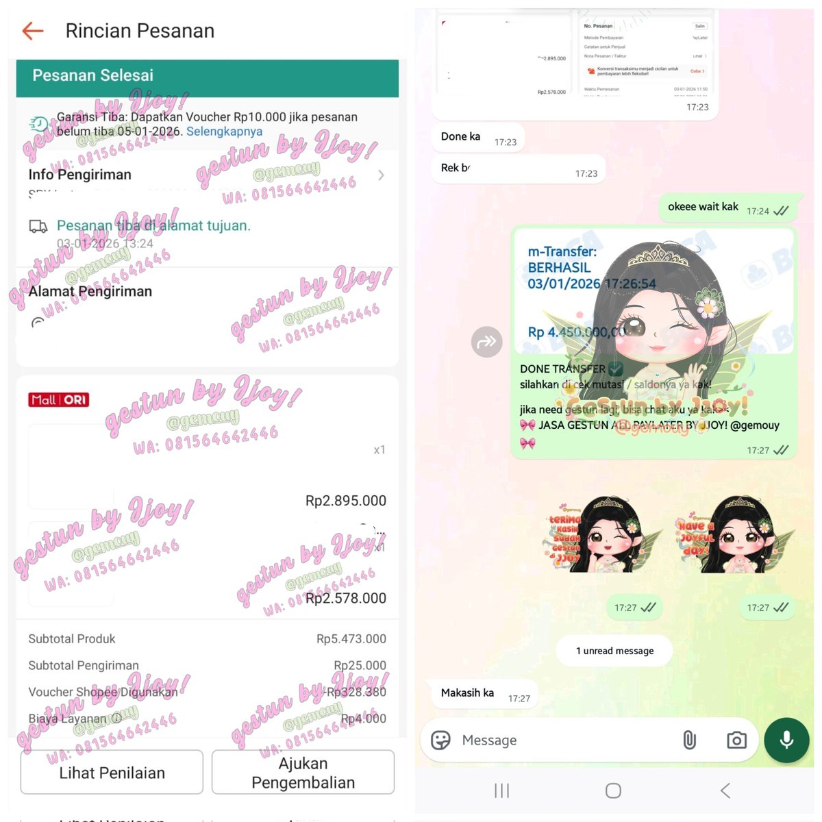 gemouy's tweet image. 🧚‍♀️ TESTI GESTUN FRESH - JANUARI 🧚‍♀️ 

— spaylater : 5.145.000
— gopaylater : 3.900.000 
— kredivo: 2.150.000
— credit card: 800.000

Gestun all paylater Jjoy open yaaa, cair instan satset bisa langsung WA link di bio. 💌