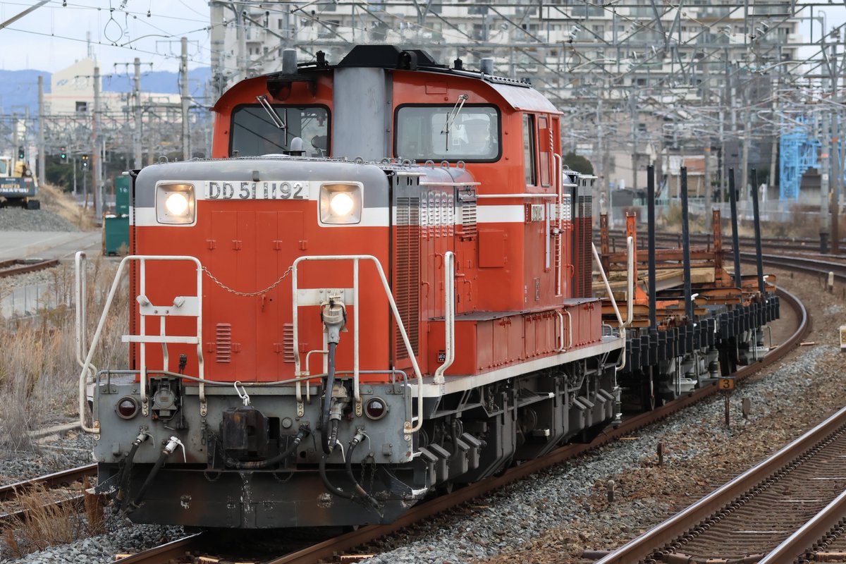 2025/01/09 DD51-1192[宮]+チキ2B 鷹取工臨 工9393レ