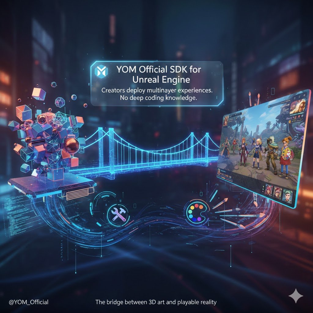 With the <a href="/YOM_Official/">YOM</a> SDK for Unreal Engine, creators can deploy multiplayer experiences without deep coding knowledge. The bridge between 3D art and playable reality. 🛠️🎨