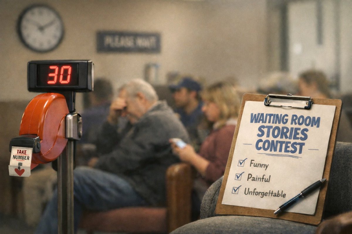 GM everyone ☀️

🪑 Quick update from the waiting room 😷⏰

We’ve been loving the stories coming in — lots of real, relatable moments shared here.

So we’re extending the Waiting Room From Hell story contest until Monday, to give more people time to join in.

Same rules. Same