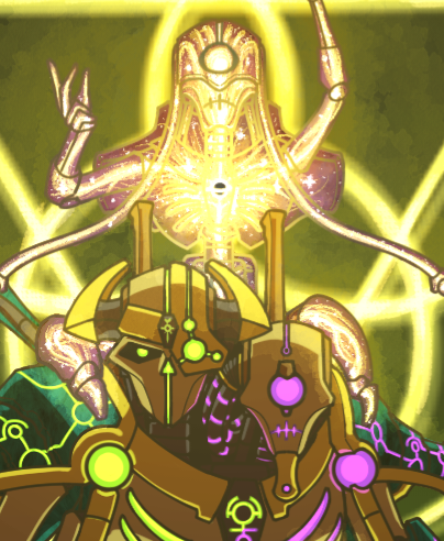 Scene of Nhetar, Ratehn and Imareph against the daemon prince Apophys. This was a smaller project, originally starting as a fun chibi style experiment and growing into a sort of blocking out of a future piece I do once I get to this climax in my writing.