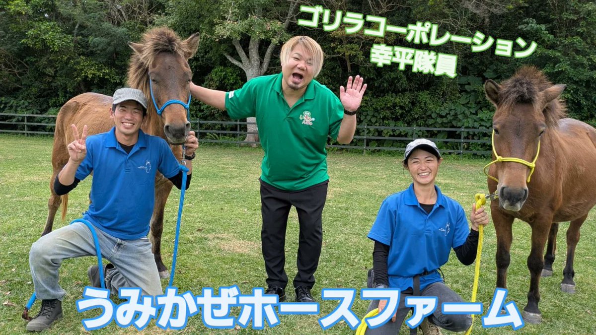 【只今いきものんちゅ】
1月10日(土)の特集は☝️
今週も南城市の「うみかぜホースファーム🐎」から、ゴリラコーポレーション幸平隊員が与那国馬について伺います❗
いきものニュースは☝️
沖縄こどもの国で人馬の走りの美しさを競う21回目の琉球競馬ンマハラシーの話題ですよ❗