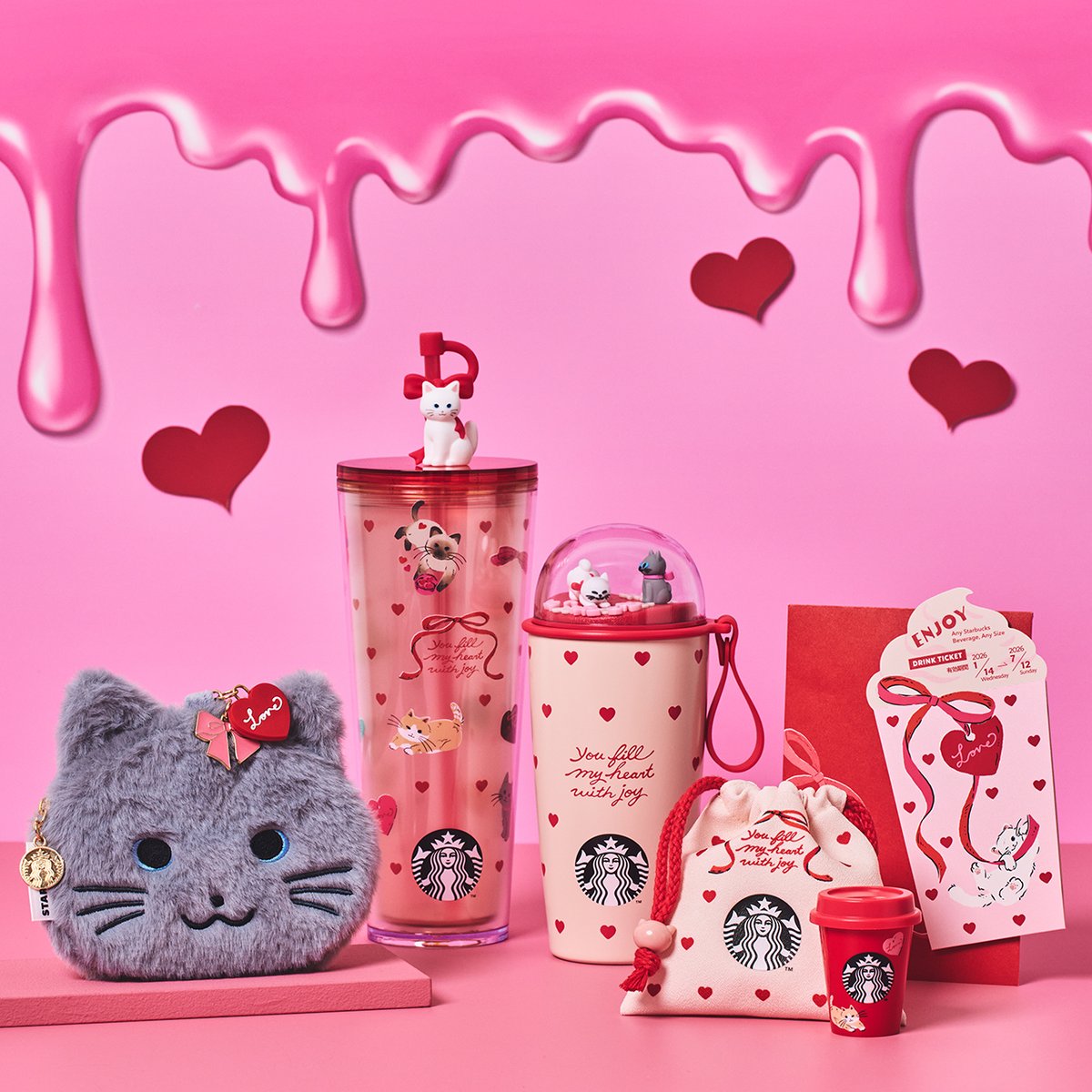 Starbucks_J's tweet photo. 今年は、BITTERとSWEETの２種類のデザインでグッズたちが登場✨

チョコレートの甘さとほろ苦さを、かわいらしい犬や猫のモチーフと共に表現したバレンタインらしいデザインです🐶🐱

🍫1/12(月・祝)20:00 オンラインストア先行販売開始
🍫1/13(火) 全国のお店に登場