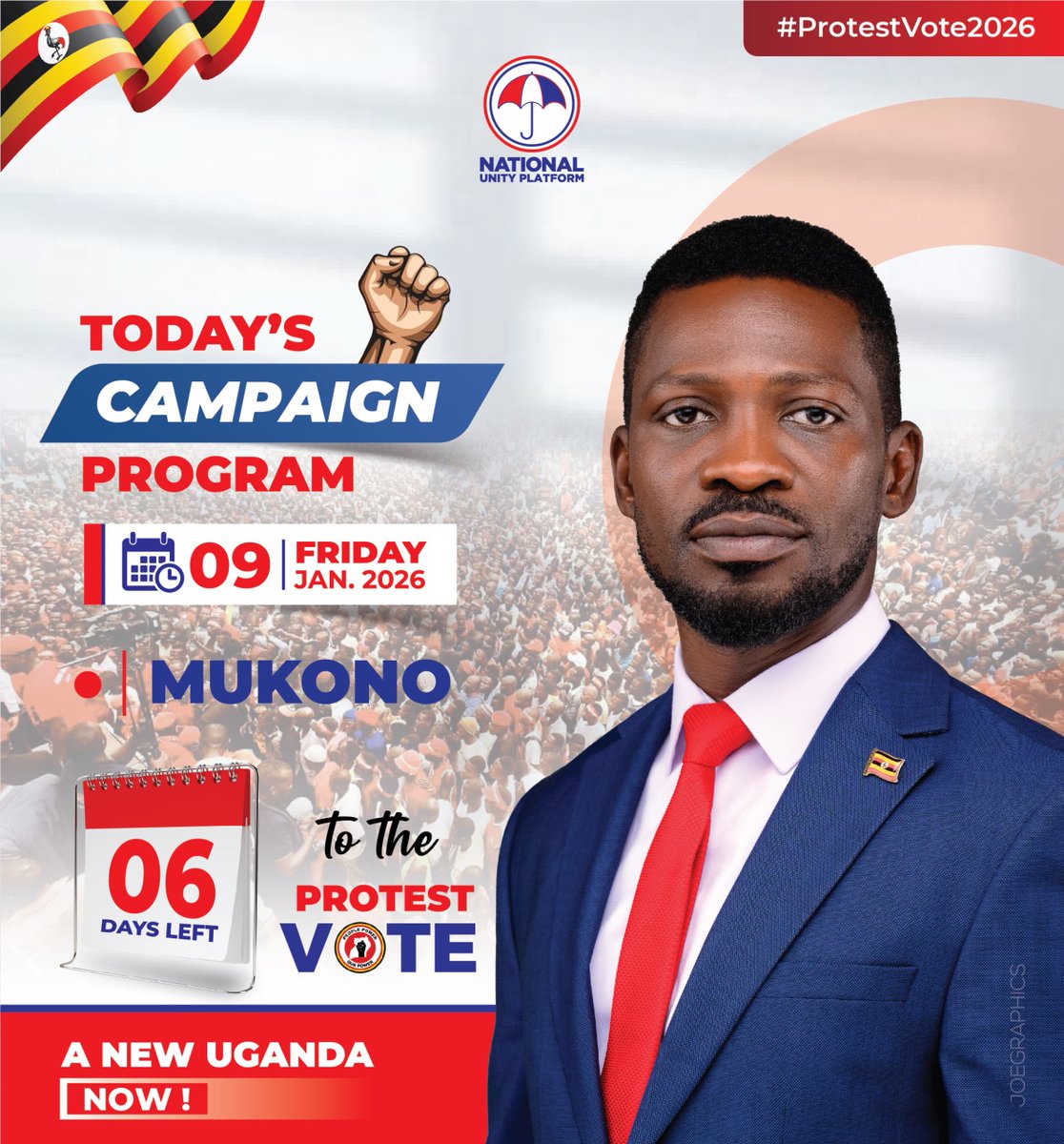 MUKONO today!
#ANewUgandaNow 
#ProtestVote2026
#PeoplePowerOurPower