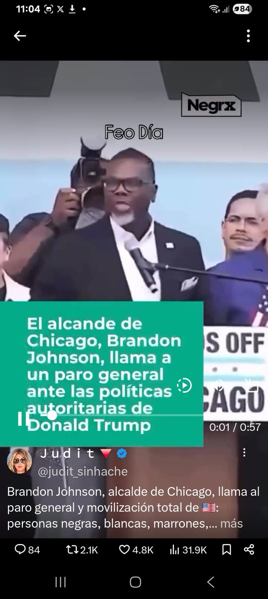 🚨Parece que será el propio pueblo norteamericano quien detenga al demente tirano.

Brandon Johnson, alcalde de Chicago, llama a una movilización total de personas negras, blancas, morenas, asiáticas, gays y de todas las comunidades, para levantarse contra las políticas