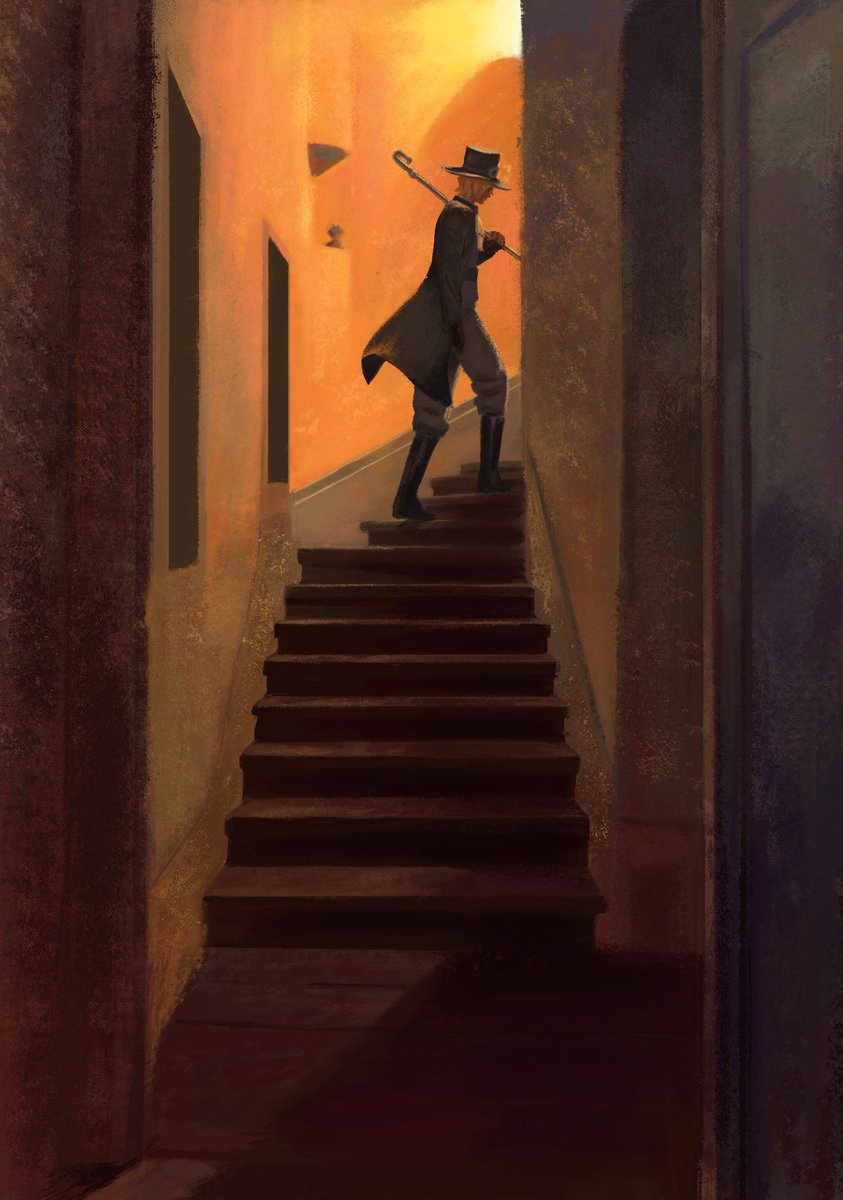 “Frau auf der Treppe” by Caspar David Friedrich study but instead I put Sabo in it bc I can 
#ONEPIECE 
#sabo