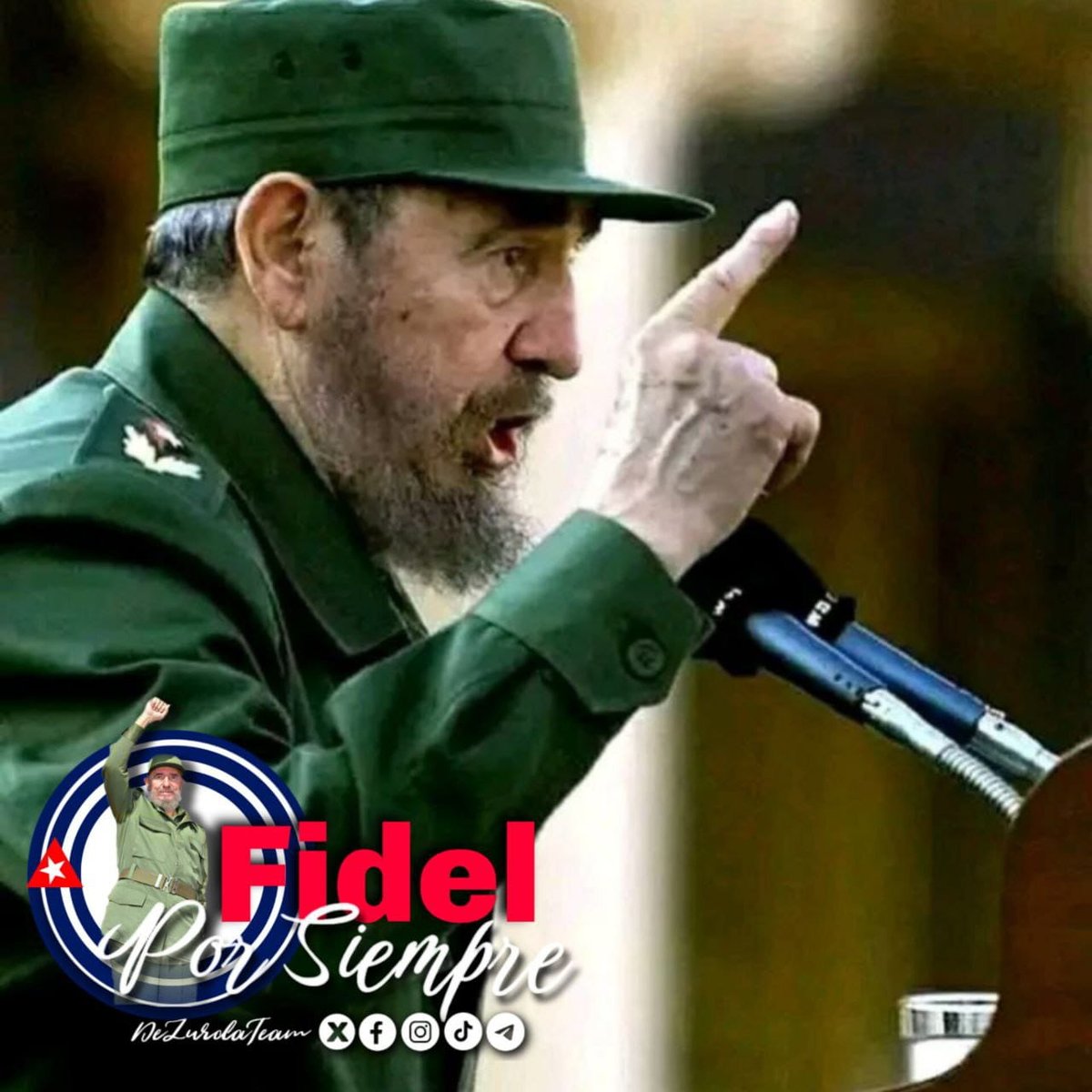 La respuesta de #Fidel al emperador de turno: "No tenemos ningún temor a sus amenazas (...) y no nos gusta que nos amenacen, no nos gusta que traten de intimidarnos (...), además nuestro pueblo hace tiempo que ha perdido ya la idea de lo que  es el miedo". #100AñosConFidel