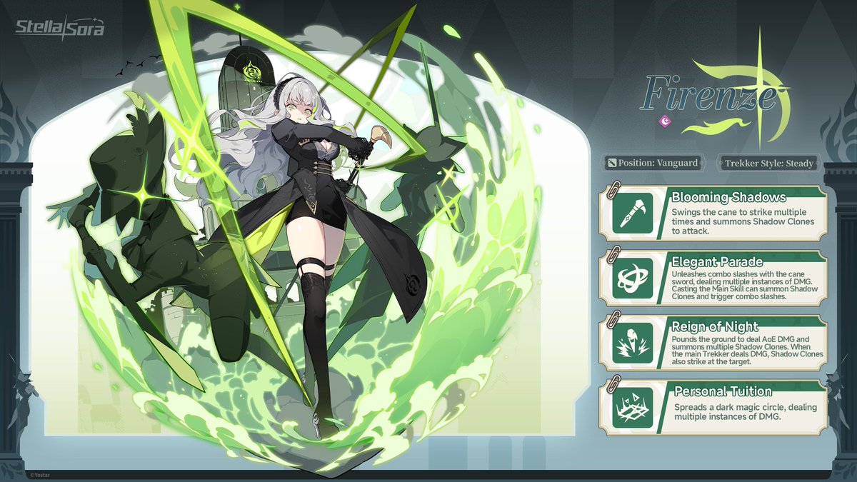 StellaSoraEN's tweet image. 🌟Trekker Introduction: Skill🌟

Trekker: Firenze
Element: Umbra
Position: Vanguard

#StellaSora #Yostar
