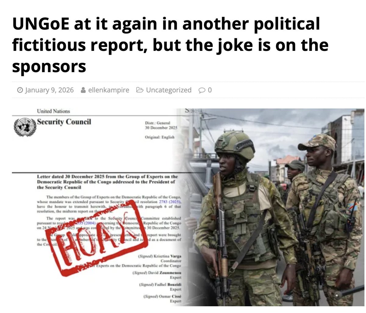 For UNGoE it has never been about establishing facts, it is about managing perceptions. And once again, the report systematically downplayed or ignored crimes committed by FARDC and its allies.

Wazalendo militias fade into the background; FDLR atrocities are downtoned. Burundian