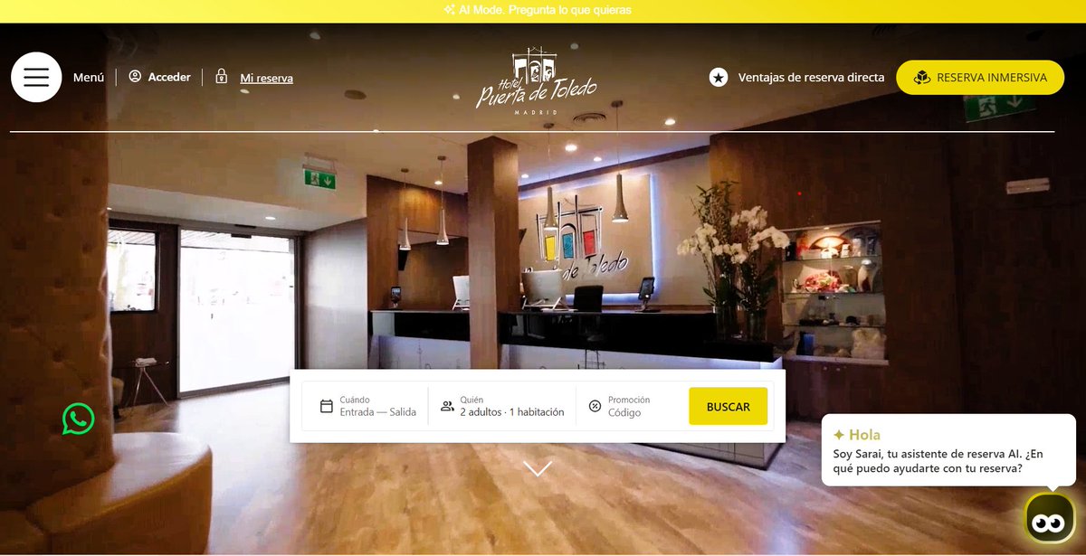 🙋‍♀️Reservar en nuestra web es fácil y tiene premio.😜 
-Mejor precio garantizado 💰
- Detalle de bienvenida 🎁
-Salida tardía sin recargo 🕓 hotelpuertadetoledo.com #HotelMadrid #HotelMadridCentro #HotelEncantador