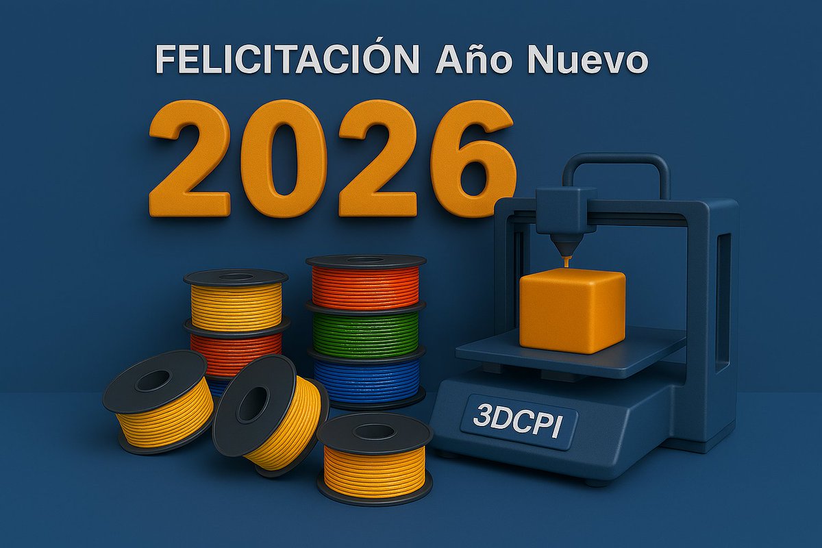 En #3DCPI queremos desearle un excelente y próspero Año Nuevo 2026.
Le recordamos que nuestra página web de #3DCPI de filamentos para #impresoras3D, recibe nuevas peticiones y consultas de filamentos y soluciones adaptadas a las necesidades del sector.
3dcpi.com