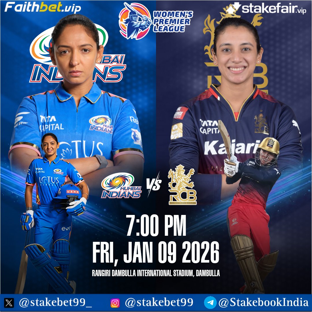 WPL 2026 🇮🇳🏆

📅 Friday, 9th Jan 2026
⏰ 7:00 PM IST 

Who'll be the MOM for the first clash? Predict it right &amp; get ₹1K in your wallet.

Choose wisely &amp; B€T where winners play!

Stakebet99.win
Stakefair.vip
Faithbet.vip 
Stakebook247.com