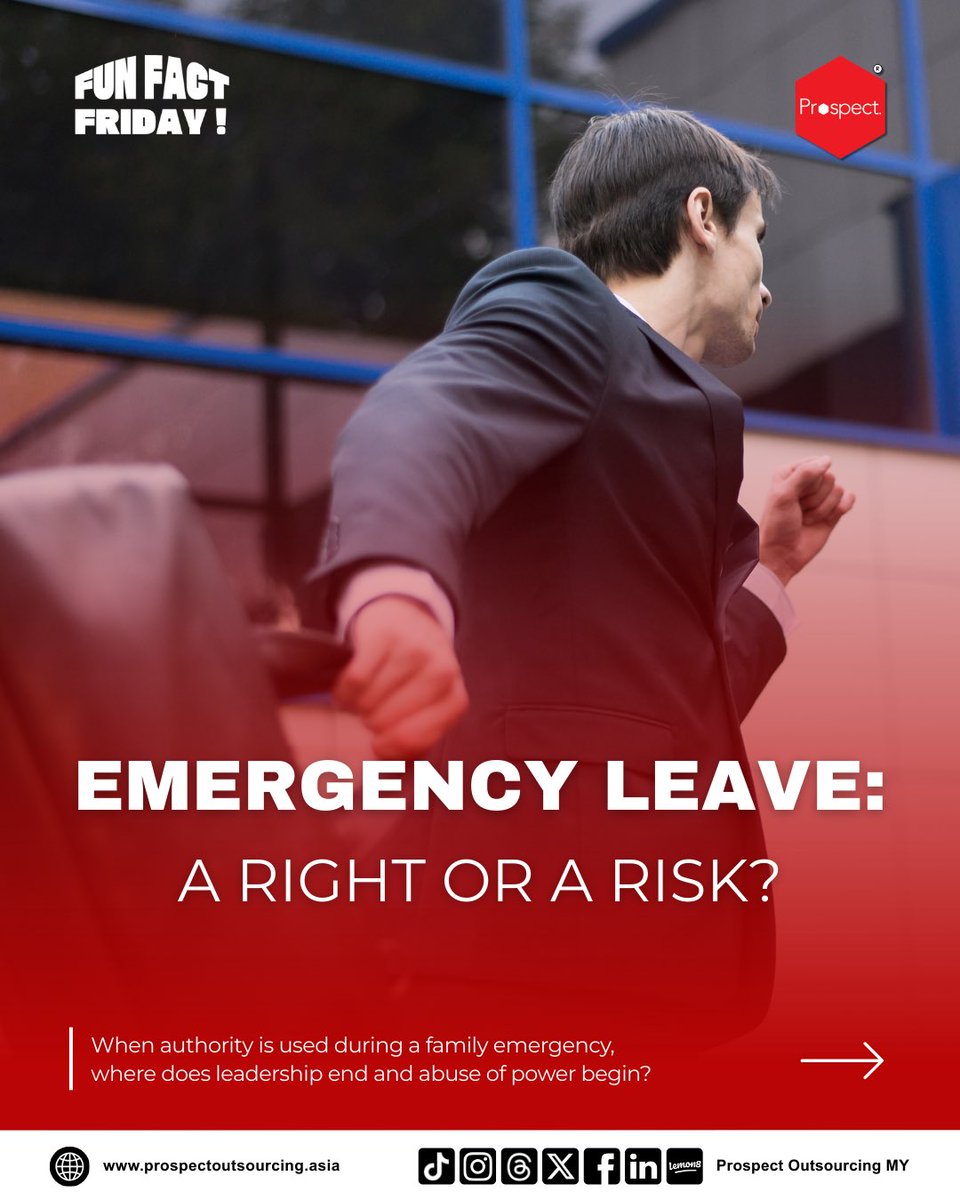 prospect_access's tweet photo. Family emergency arises but your leave gets rejected? So do you stay, or do you go?

If a refusal feels unfair, know your rights and seek guidance because how a workplace treats emergencies says everything.

#CorporateLife #AbuseOfPower #HumanResource #Prospect #POS https://t.co/FrEaui5JHa