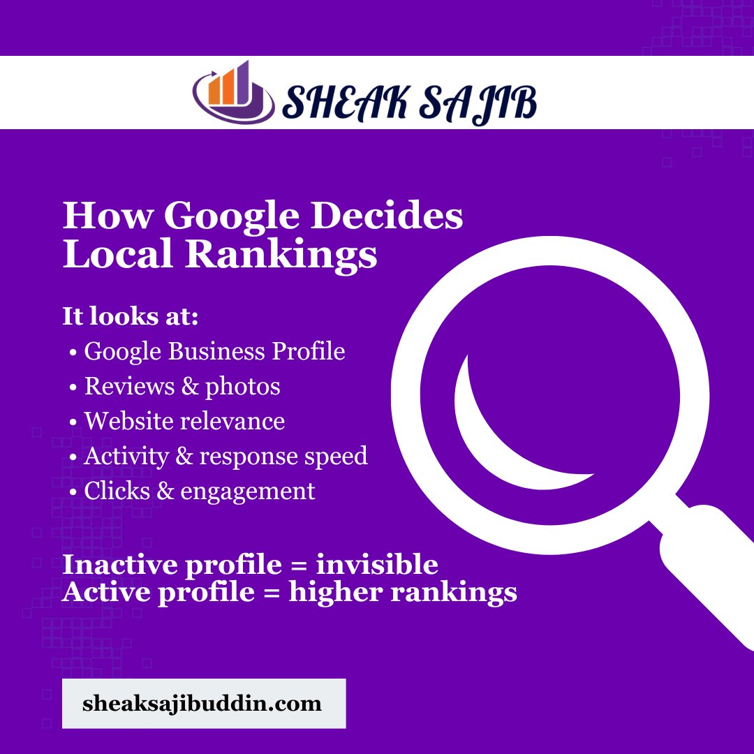Local visibility feels unstable for transportation and homecare businesses.

Everything looks right —
But rankings keep jumping.
It’s a trust signal problem

Google ranks confidence, not effort.
Active profiles and real activity create stability.

Visit: sheaksajibuddin.com