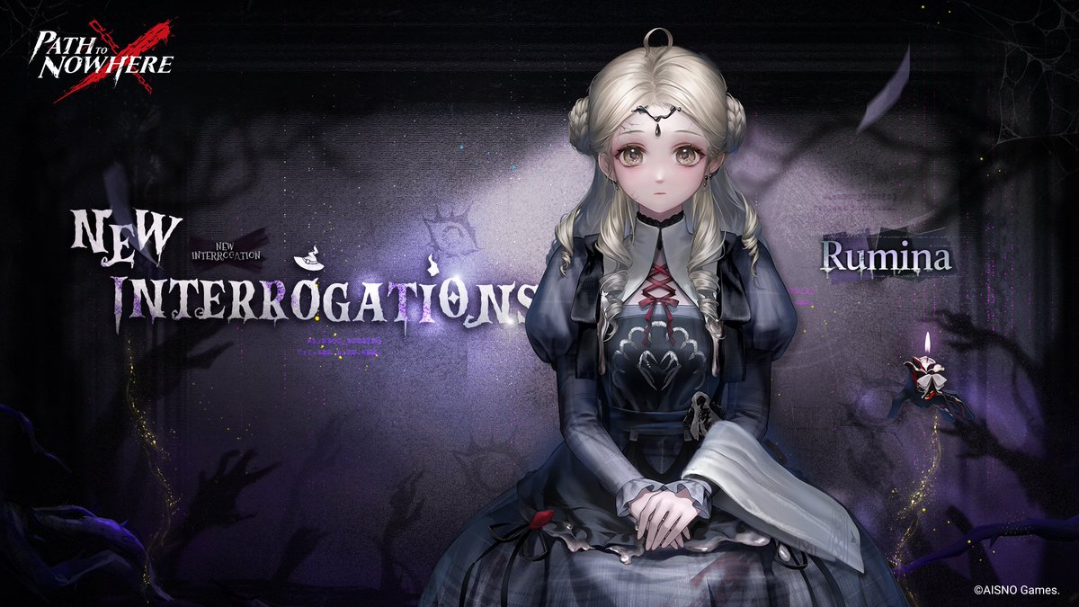 PathtoNowhereEN's tweet image. Sinner Interrogation Updates
■ Update Description: Interrogations for [Irrheia] and [Rumina] will be added to the game. Chief can access them through [Bureau - Interrogation].
※ [Irrheia]'s interrogation will be available after January 18th, 05:00 (Server Time), upon clearing…