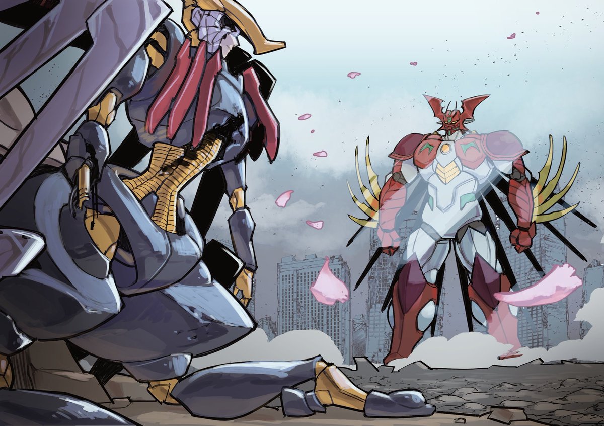 frosted_hoim_in's tweet image. 鋼の咆哮三章四話更新されました！！
二機の間を舞い散る花びら、二人は何を想う──