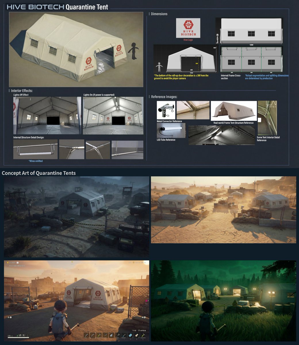 Medical tents left behind by a pre-apocalypse global pharmaceutical giant (Hive Biotech).
At first glance, they hold medicine and medical supplies—but dig a little deeper, and you may uncover clues that were never meant to be found.
What secrets might they be connected to?
