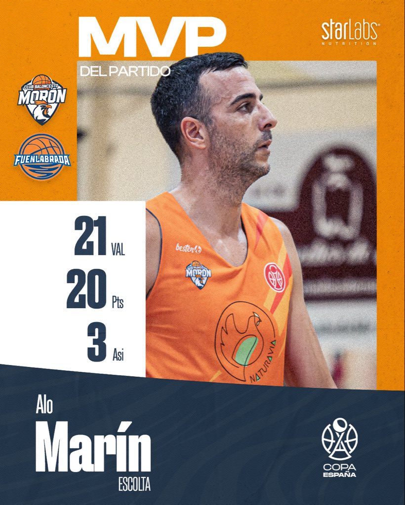 🔥Jugador Starlabs del Partido🔥

<a href="/AloMarin13/">Alo Marín</a> fue nuestro jugador mas valorado en el partido contra Fuenlabrada

✨21 Valoración
✨20 Puntos
✨3 Asistencias 

Partidazo de nuestro jugador para ayudar al equipo🧡🖤