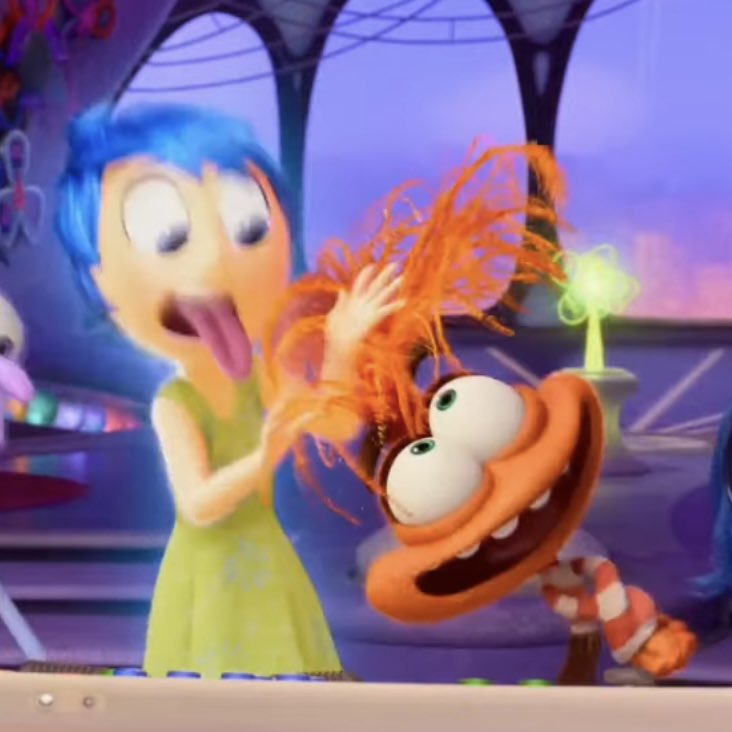 I just realized that Joy had her tongue out in this scene, but for why is the question🤣 They both look so silly!!😆 #joyxiety