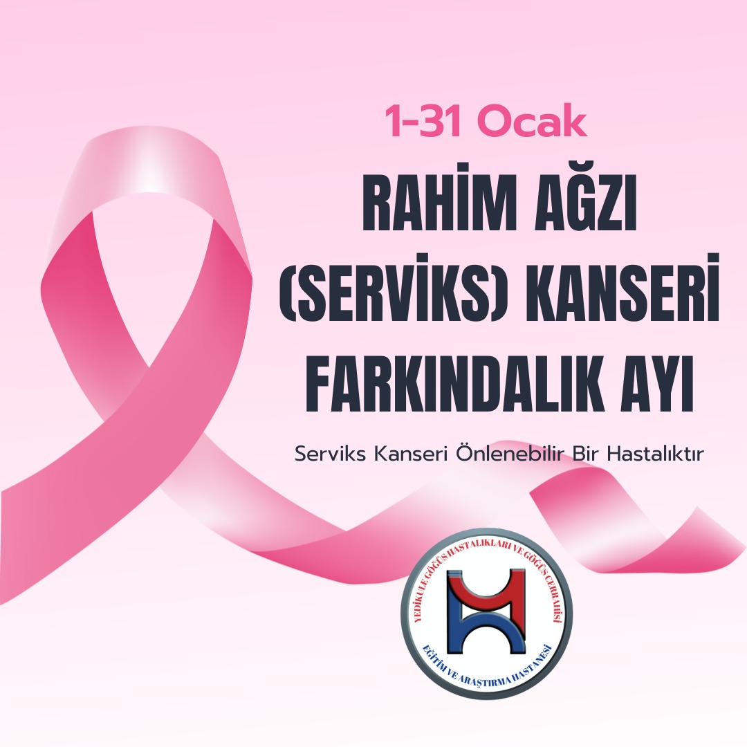 "Ocak Ayı Serviks (Rahim Ağzı) Kanseri Farkındalık Ayı"

Serviks kanseri konusunda farkındalık oluşturmak, kadın sağlığının korunmasında büyük önem taşır.
Bilgi, bilinç ve düzenli sağlık kontrolleriyle önlenebilir riskler azaltılabilir.

#ServiksKanseriFarkındalıkAyı