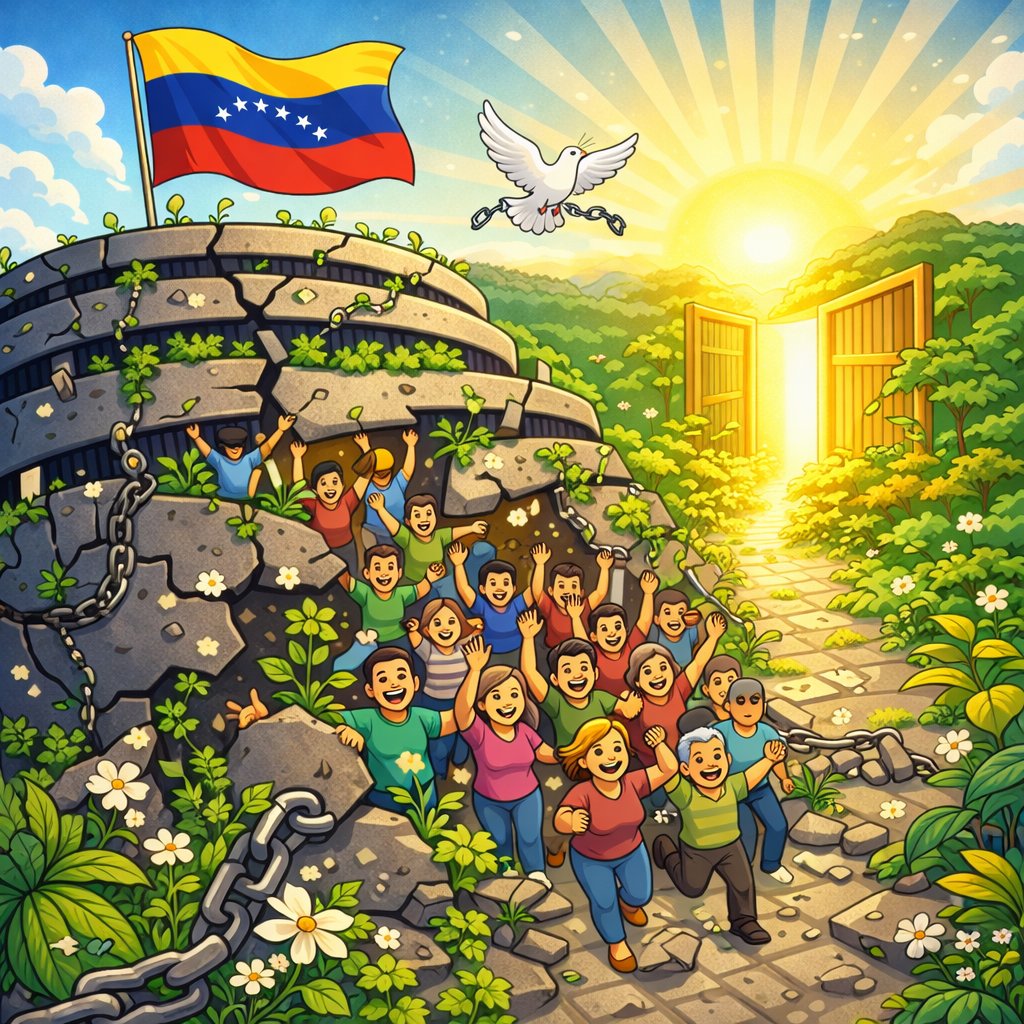 Hoy se abre una puerta para la justicia.
La liberación de los presos políticos nos recuerda que la verdad no se encarcela.
Venezuela necesita unión, reencuentro y respeto a las diferencias para avanzar hacia una transición en paz. 🇻🇪🕊️