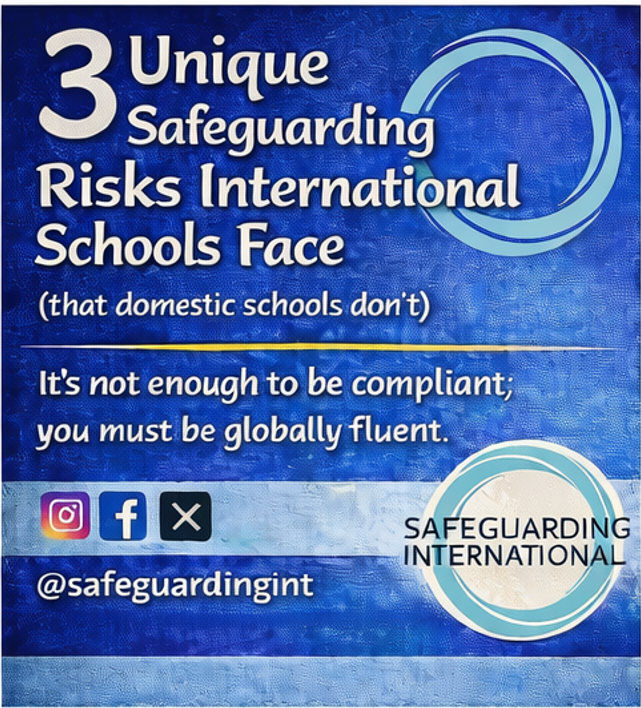 safeguardingint's tweet photo. 3 Unique Safeguarding Risks International Schools Face
Follow Safeguarding International and contact us to find out more about our solutions for your school. 
#SafeguardingInternational #Safeguarding #InternationalSafeguarding #InternationalSchools #SaferRecruitment https://t.co/tf6J2w2CLf