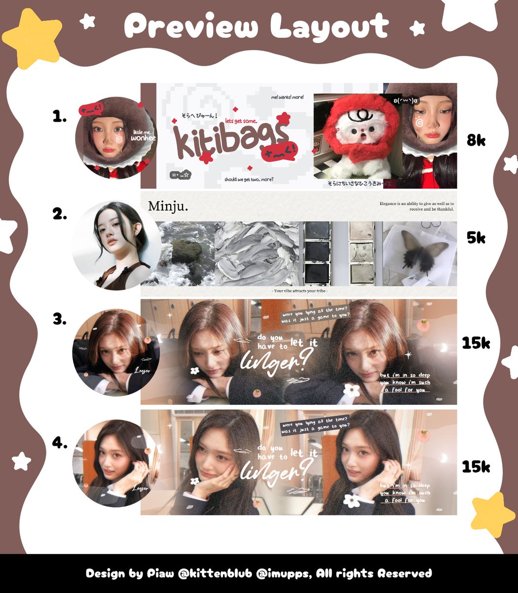 🍮💬 Layout Wonhee Minju illit sama Leeseo kelulusan masih avail, siapa mauu take? >3<✨️🍫 #zonauang