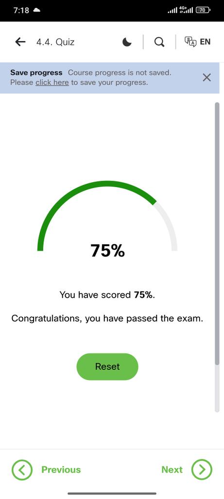 I'm done with the 4th module: Protecting the Organisation with the score of 75%