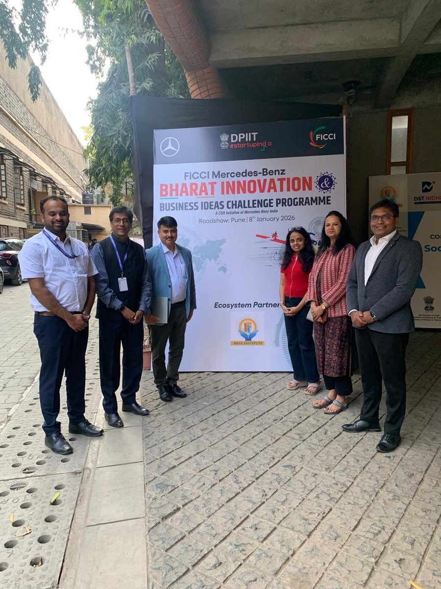 ficci_india's tweet image. The FICCI Mercedes-Benz Bharat Innovation &amp;amp; Business Ideas Challenge Program, took its momentum forward with an engaging and high-energy roadshow at BHAU Institute, Pune.
Organised by FICCI in collaboration with Mercedes-Benz India, and supported by DPIIT Startup India, the…