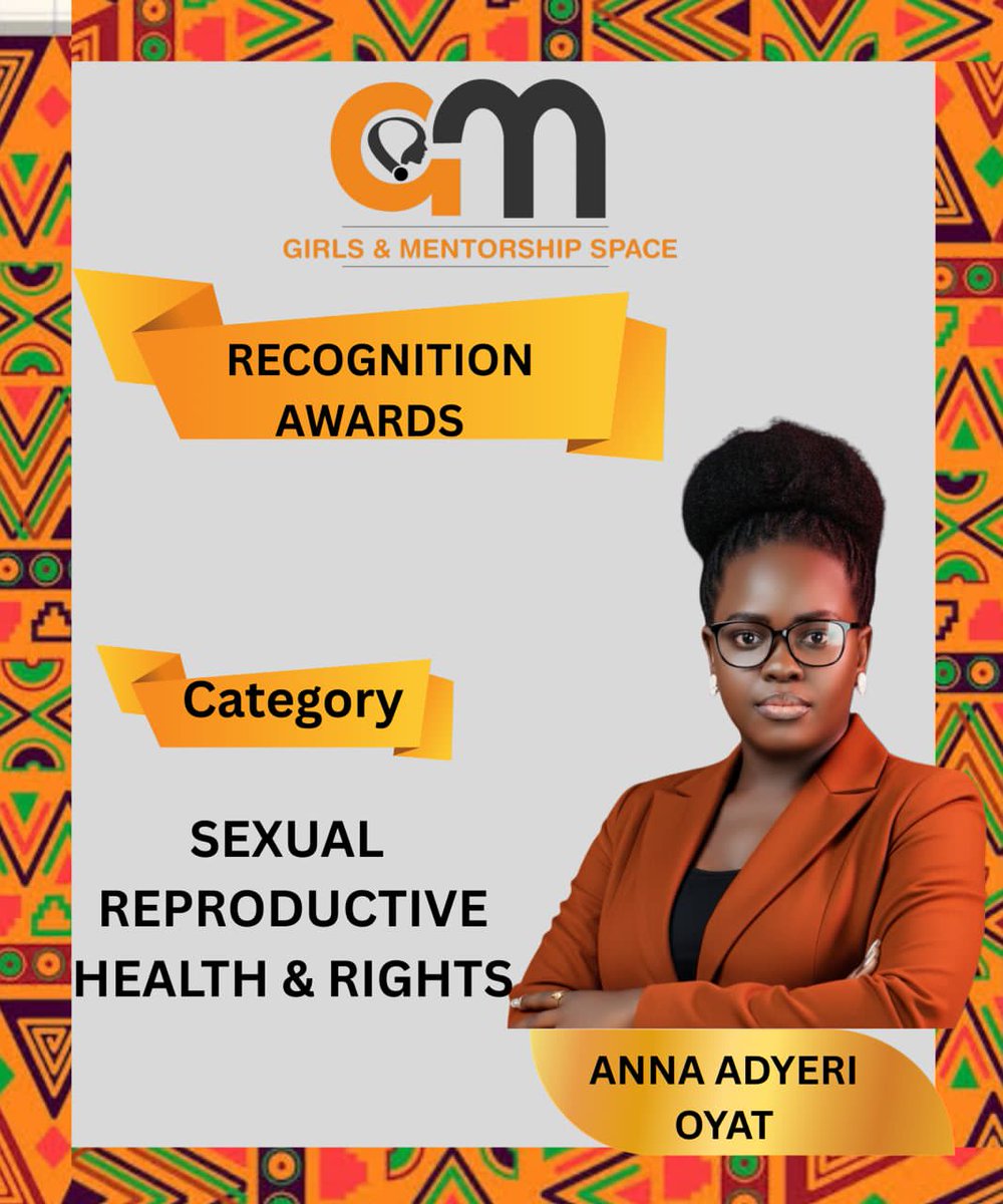 Honored to receive this Award from Girls &amp; Mentorship Space <a href="/GirlsMentrship/">Girls &Mentorship Space</a> in the Sexual Reproductive Health &amp; Rights category. It is a testimony of intentional advocacy for girls’ health, dignity &amp; rights. My resolve to continue this work with integrity has been strengthened.