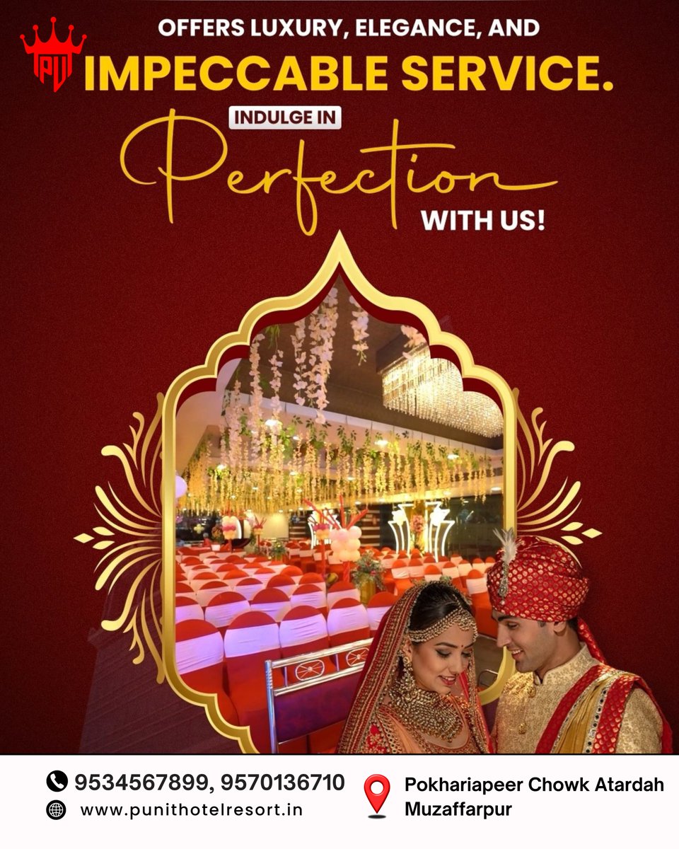 PunitHotel's tweet photo. Experience luxury, elegance, and impeccable service at Punit Hotel &amp; Resort — the perfect destination for weddings, receptions, and grand celebrations.
Pokhariapeer Chowk, Atardah, Muzaffarpur
📞 9534567899 | 9570136710
🌐 https://t.co/BEGqyFfdJ4 https://t.co/7Blz8BTKlF