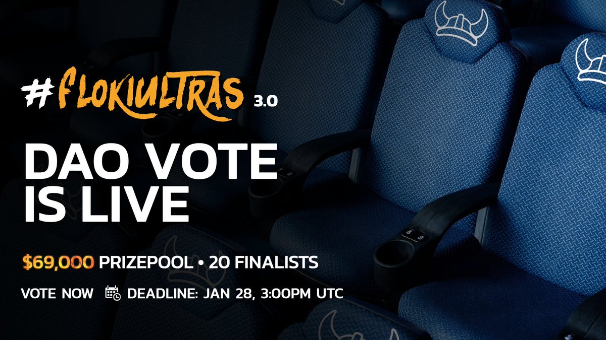 The FlokiUltras3 DAO vote is now LIVE ⚔️

The final stage of FlokiUltras3, FLOKI's third Guerrilla Marketing Competition, has officially started.

FLOKI holders can now vote to determine the final rankings of the top 20 shortlisted entries and decide how the $69,000 USDT prize