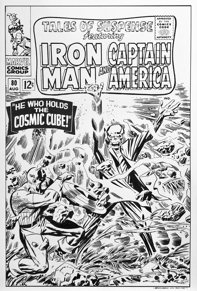 Commission Finished: Tales of Suspense #80 cover recreation, based on artwork by Jack Kirby.

Done on 13X19" bristol, ink pen and brush. #Captainamerica #jackkirby #art