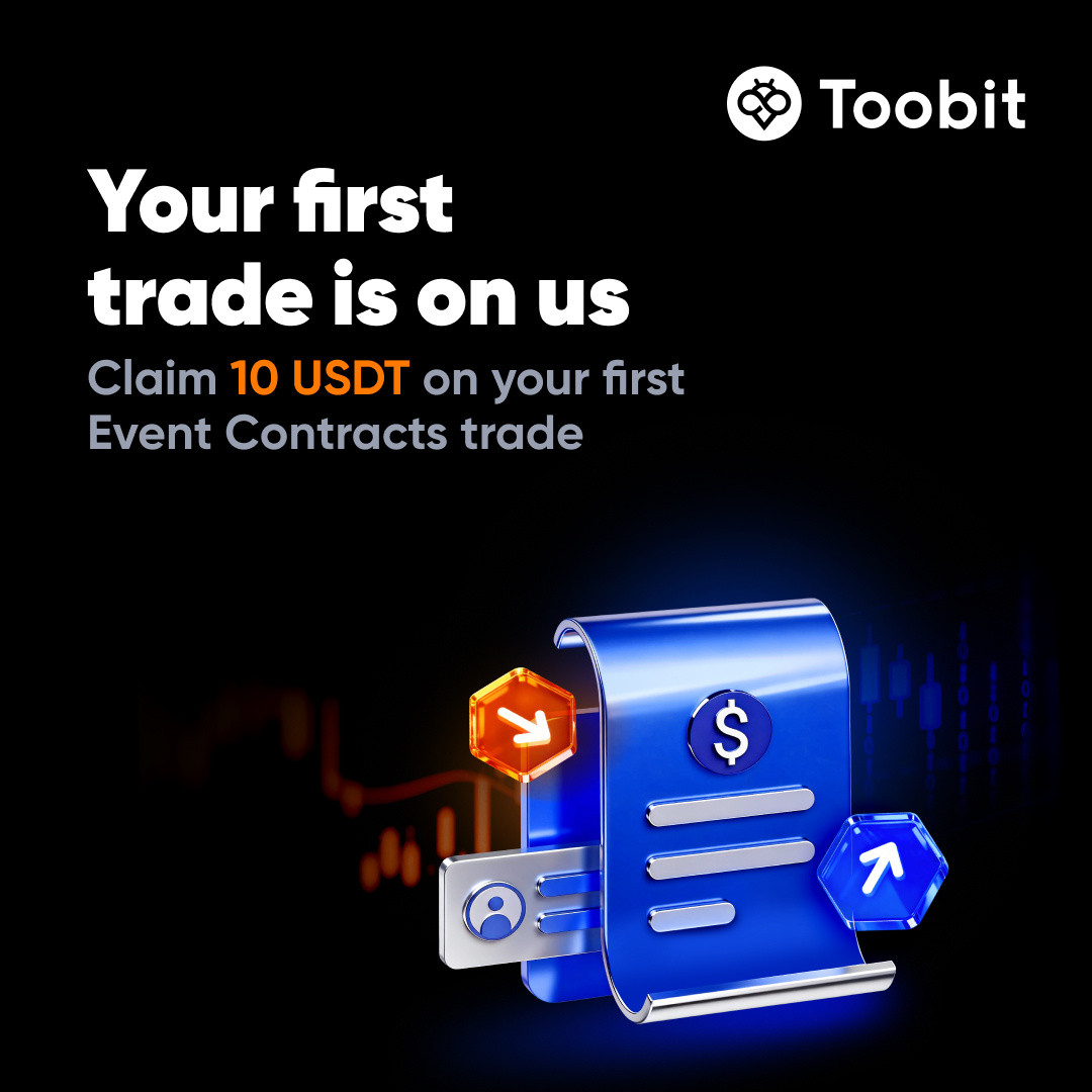 New to #Toobit #EventContracts? Start strong as we ring in #NewYear2026! 🎁  Make your first Event Contract trade (≥10 USDT) and snag a 10 USDT Trial  Fund boost (20,000 USDT total pool).