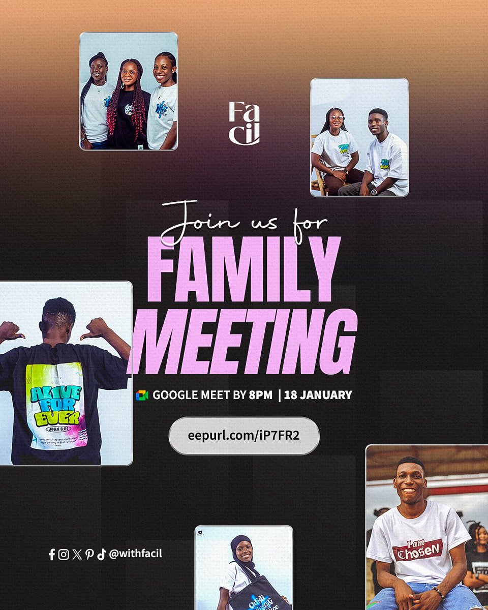 withfacil's tweet photo. This is a safe space to talk about living excellently as representatives of Christ in any sphere of life we find ourselves.

Join us as we have honest, faith-filled conversations by *8pm* on Sunday, 18th of January, 2025.

Come with your questions to commune with the Family.
. https://t.co/FM4zohJ12U