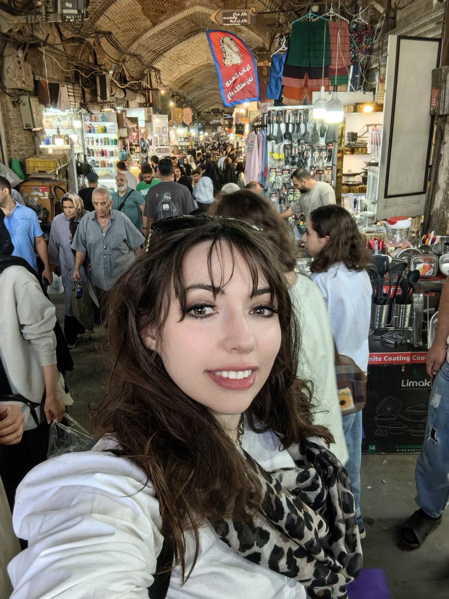 Partisangirl's tweet image. Here I am shopping in Iran. Nothing is happening. Israel is a terror state.