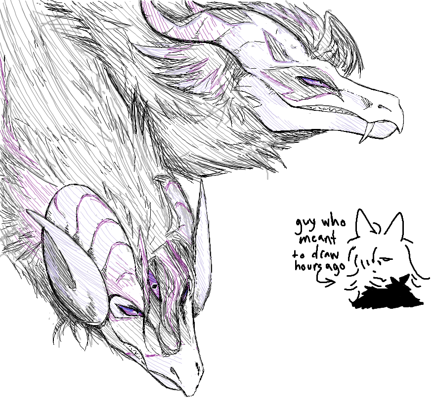 sorry i havent posted at all heres a doodle of one(two) of my flight rising dragons