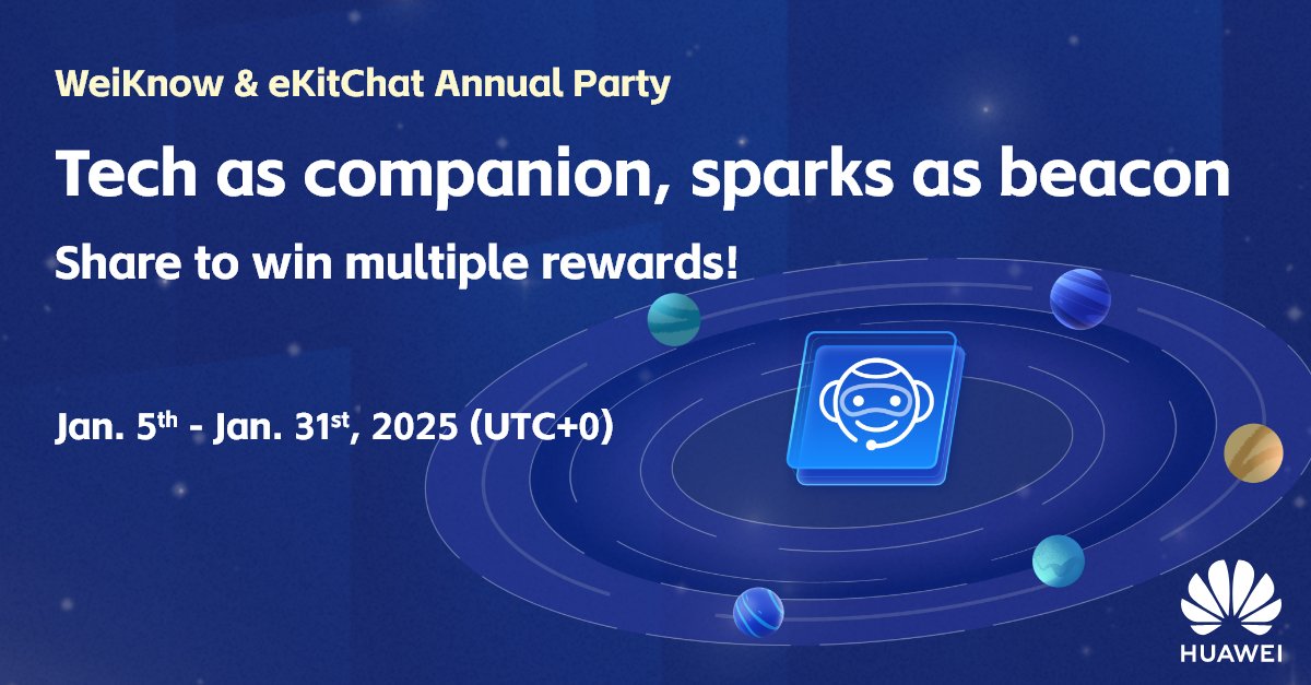 The WeiKnow &amp; eKitChat 2025 Technology Roadmap was released. You are welcome to take a deep dive into knowledge and join the tech party for a chance to win multiple rewards!
➡️ Learn more here: tinyurl.com/5ae8429c