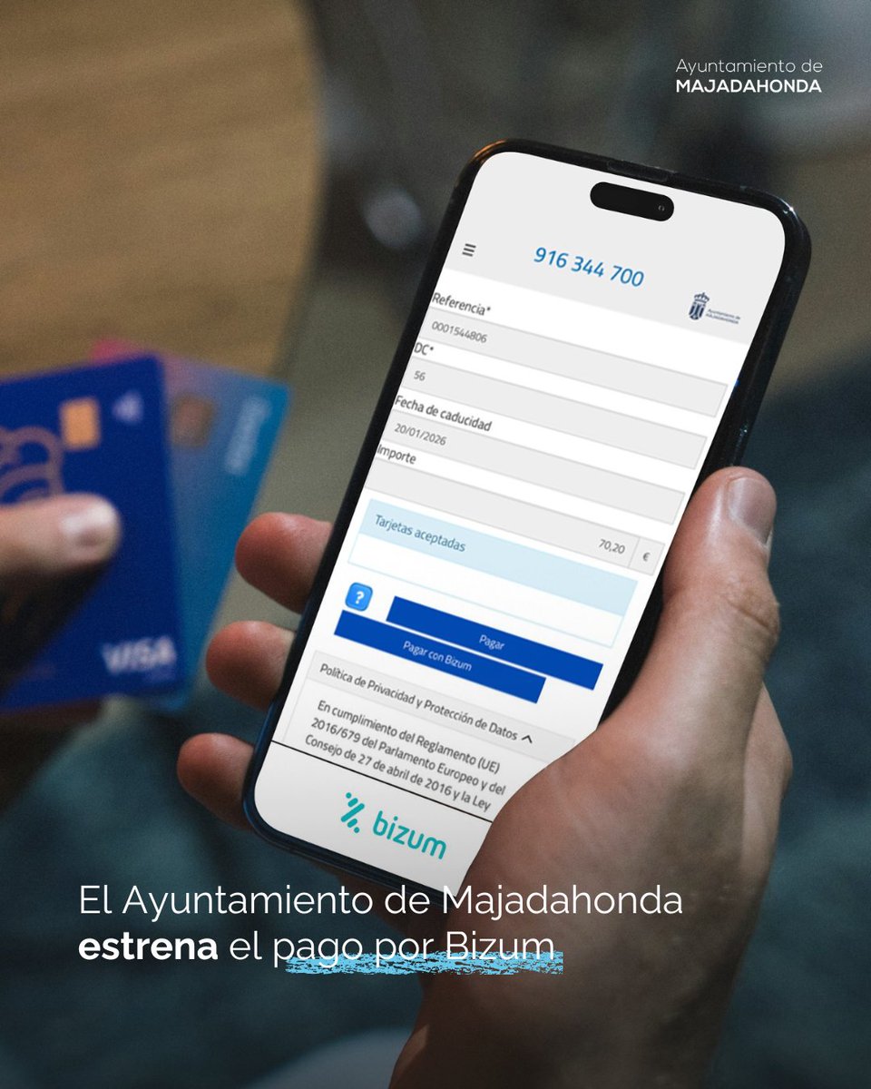 🪙📲 El <a href="/MajadahondaAyto/">Ayuntamiento de Majadahonda</a>  estrena el pago por Bizum para facilitar a los contribuyentes el abono de tasas e impuestos municipales.

🔹El nuevo método de pago se puede utilizar desde esta semana en el Portal Tributario de Majadahonda.

majadahonda.org/noticias/-/ass…