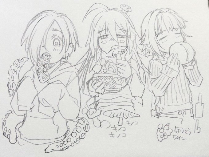 色紙ネタ出しらくがき
タコに縛られ、キノコにまみれ、桃を吸う… 