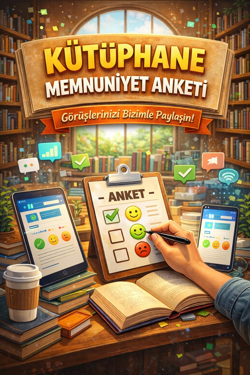 kastunkutuphane's tweet photo. 📢 Merkez Kütüphane Anketi Yayında!!
Merkez Kütüphane hizmetlerini öğrencilerimizin geri bildirimleriyle geliştirmek için hazırlanan Öğrenci Memnuniyet Anketi erişime açıldı. 📚✨ https://t.co/6UBeNBUbjA