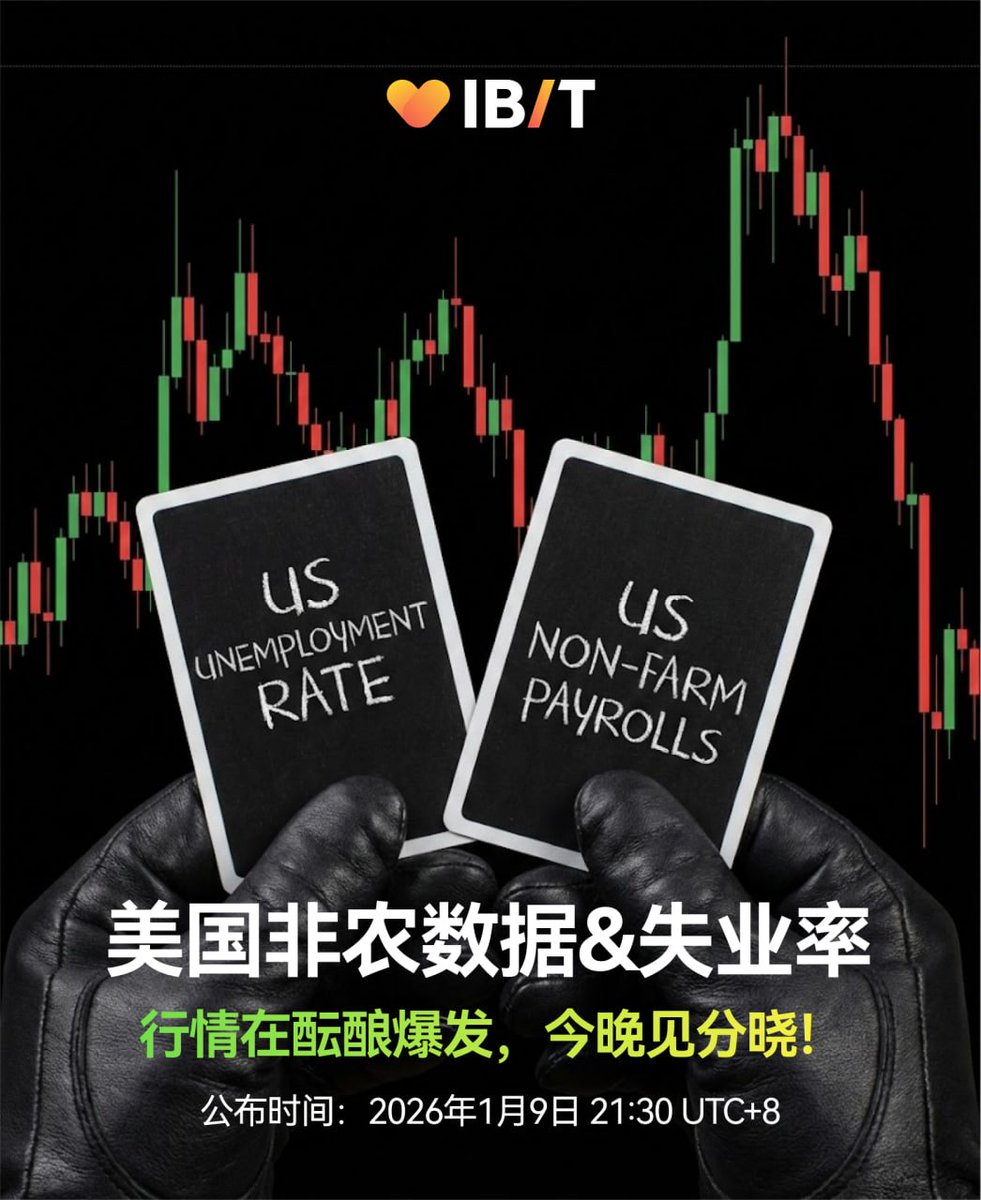 🔥美国非农和失业率来袭！ 😮美国非农数据与失业率即将今晚21:30 重磅公布，市场巨震一触即发。 💰波动就是机遇，行情正在酝酿！  🆚多空博弈将见分晓， 🏆来IBIT 合约交易，提前布局，掌握先机！ 🔥新年