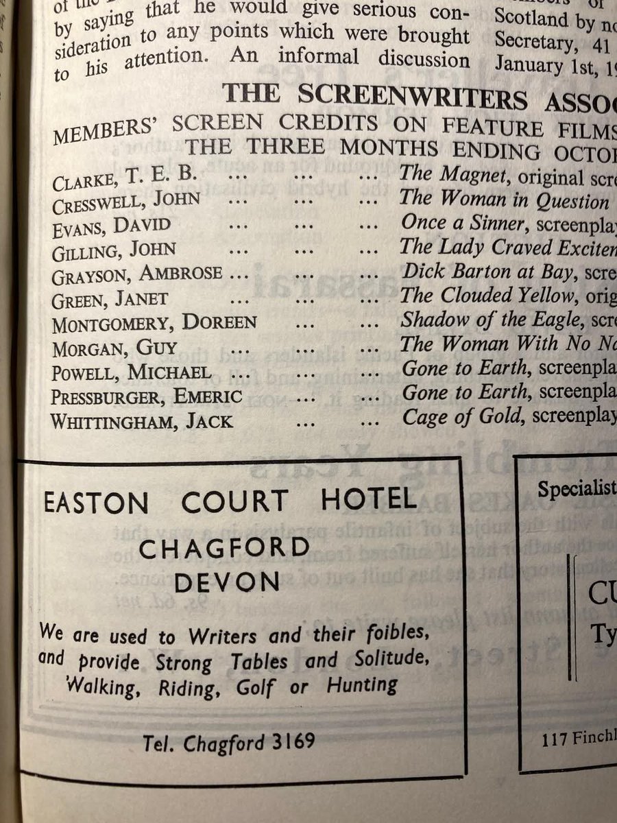 'We are used to writers and their foibles.' 

My friend says we are going to stay at this hotel together, who else would like to come?

(Unfortunately we'll need to travel quite a long way, back to 1949.)