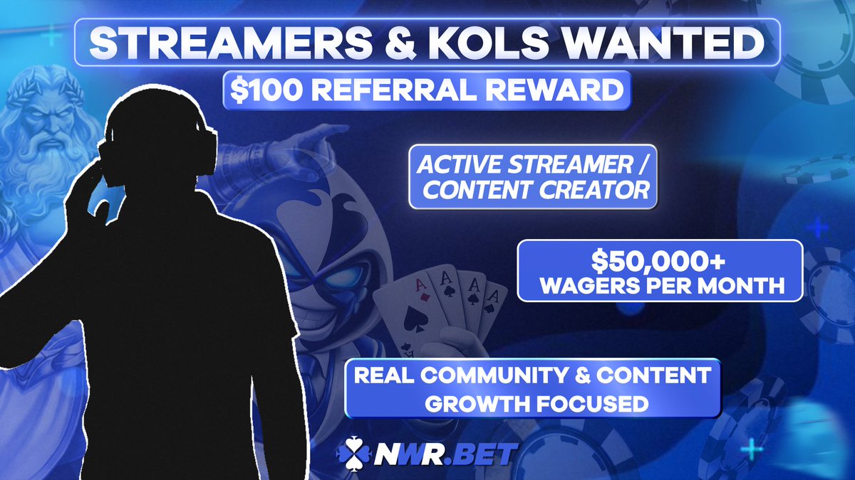 Calling out streamers and KOL's!📢

🔥If you ready to level up, we're here!

How to join us :
- Join Our Official Discord 👉 discord.gg/nwr
- Raise a ticket, and mention "P Streamers/KOL"
- Our team will get to you!

Goodluck!🤙

Bet Big, Win Bigger!