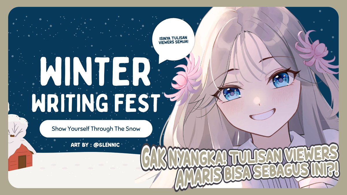 Sore ini kita mau lanjut lihat-lihat karya viewersnya Amaris di Winter Writing Fest! Siapa disini yang udah submit juga?~ 🥰

📅 - Jumat, 09 Jan 2026
⏰ - 14.00 WIB
🔗 - youtube.com/live/GtUWKNEXy…

#VTuberId