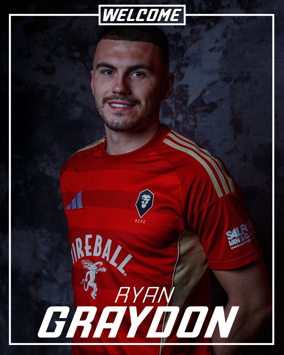 SalfordCityFC's tweet image. Salford City announces the signing of Ryan Graydon from Fleetwood Town, joining the Ammies on a long-term deal 🤝

The forward, who is already into double figures for goal involvements this season, links up with Karl Robinson's squad ahead of FA Cup weekend 🤩…