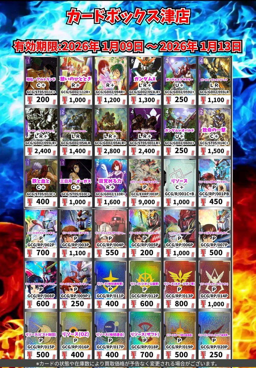 いっぱいのカード(値下げ可) 🤖🤖ガンダムカードゲーム 高価買取情報‼️🤖🤖 ガンダムAGE-1