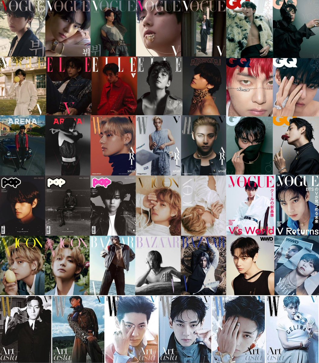 naver_taehyung's tweet image. Taehyung has the graced the cover of the following magazines so far:

Vogue Korea  (2022)
Elle Korea (2023)
Pop Magazine (2023)
W Korea (2023)
Arena (2023)
Dicon (2023)
Harper's Bazaar Korea (2024)
W Korea (2025)
WWD (2025)
Vogue Japan (2026)
GQ Korea (2026)