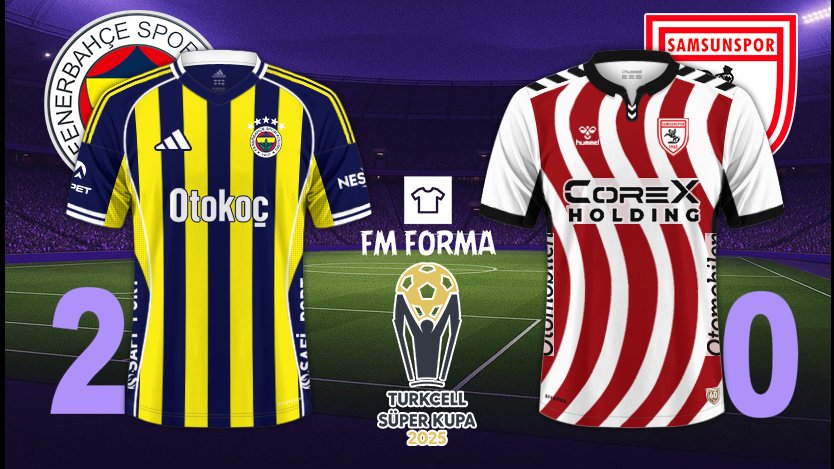 FmForma's tweet image. 🏆Türkcell Süper Kupa
🗓06.01.2026
⏱20:30
📅Yarı Final
🏟Yeni Adana Stadyumu
⚽️#Fenerbahçe 2️⃣🆚#Samsunspor 0️⃣